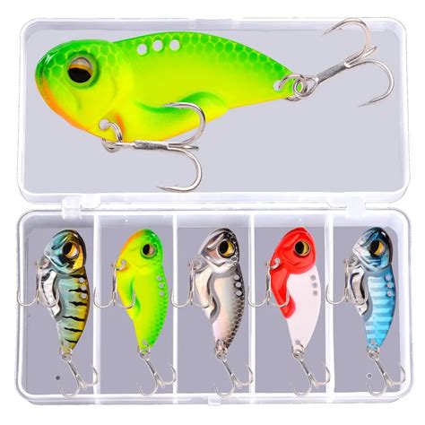 5pcs box hard vib metal wobble fish|Amazon.com : 5PCS Fishing Lures Fishing Spoons,Hard Metal .